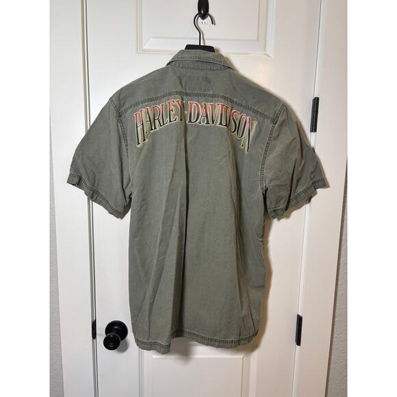 Harley Davidson Button Up Sort Sleeve Size Medium - Picture 6 of 6